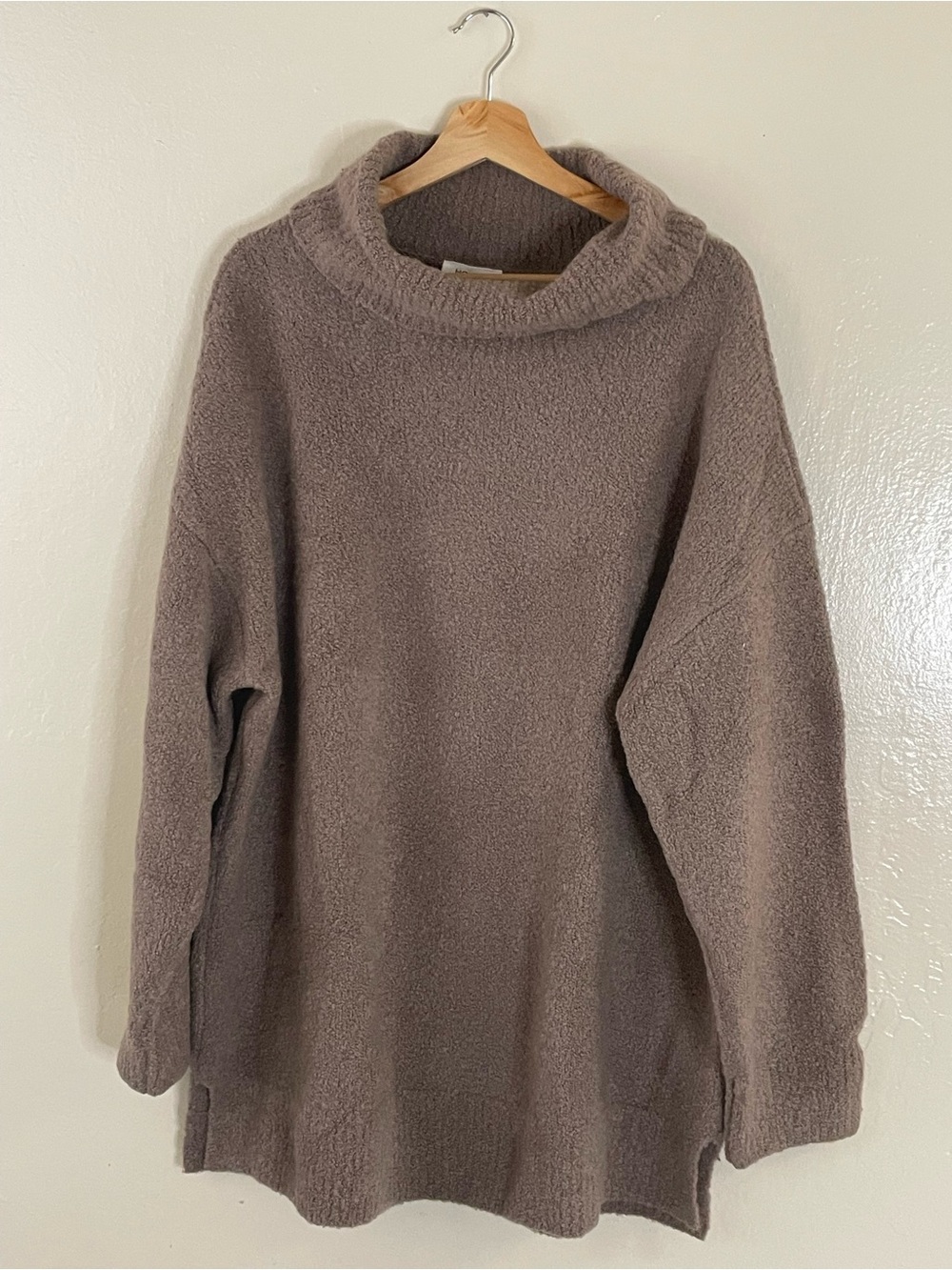 Haven Well Within taupe texture knit turtleneck pullover sweater
